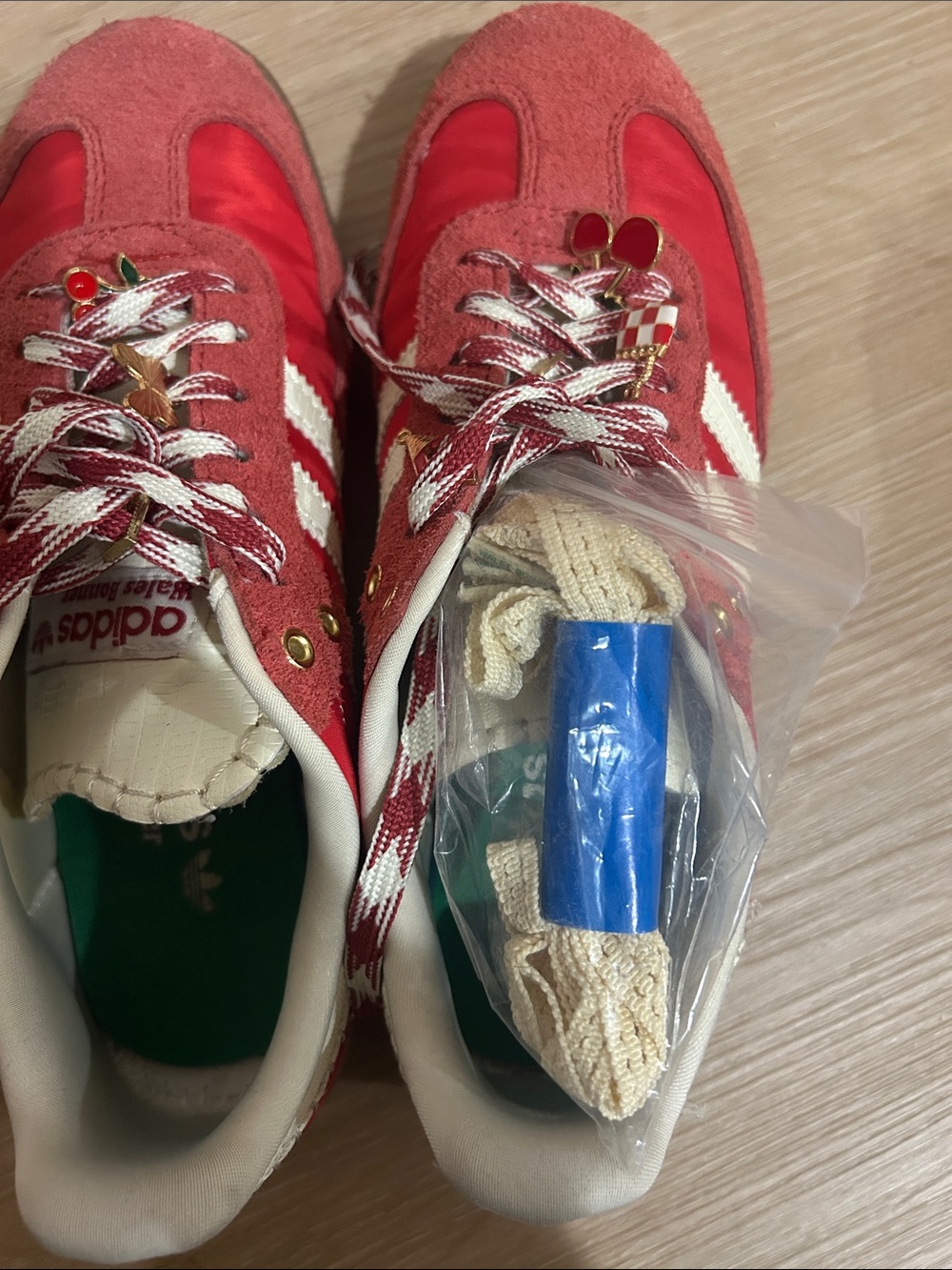 adidas Wales Bonner samba Red Suede & Canvas Sneakers - Picture 6 of 6